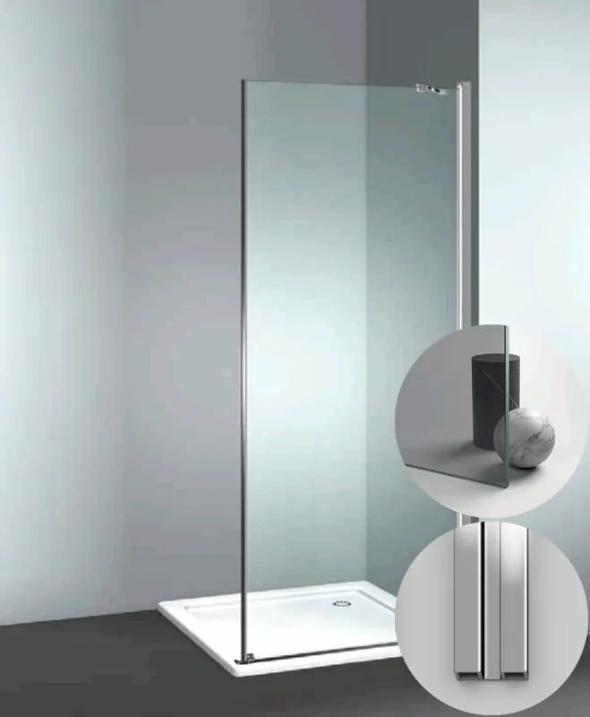 Betaalbaar Box Doccia serie Linea modello LF Destra, su misura al cm da 980 a 1070 mm, in Cristallo temperato finitura Grigio, montanti finitura Argento Lucido, compreso TPA