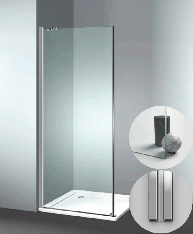 Favoriet Box Doccia serie Linea modello LF Sinistra, su misura al cm da 680 a 770 mm, in Cristallo temperato finitura Trasparente, montanti finitura Argento Lucido, compreso TPA