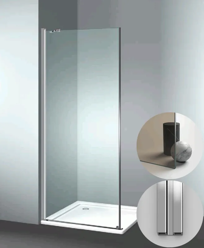 Bestseller Box Doccia serie Linea modello LF Sinistra, su misura al cm da 880 a 970 mm, in Cristallo temperato finitura Bronzo, montanti finitura Argento Lucido, compreso TPA