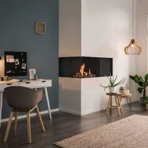 Fabrieksprijs Trimline - Trimline 63 Corner - Camino Angolare Sinistro Orizzontale a Gas Metano con Vetro da 64,8x45,4 cm - 1054