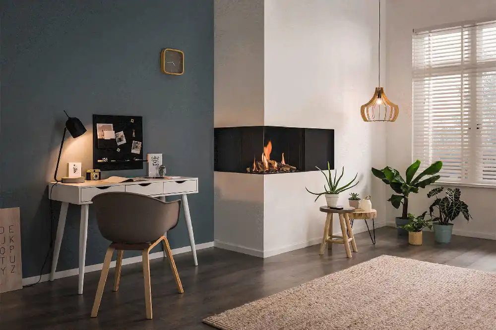 Fabrieksprijs Trimline - Trimline 63 Corner - Camino Angolare Sinistro Orizzontale a Gas Metano con Vetro da 64,8x45,4 cm - 1054