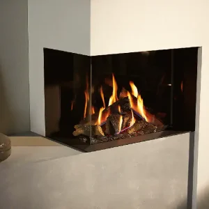 Superprijs Trimline - Trimline 64 Corner - Camino Angolare Sinistro Orizzontale a Gas Metano con Vetro da 61x46 cm - 1188
