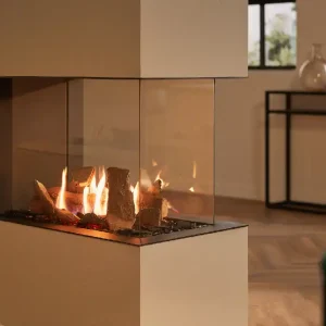 Laatste Versie Trimline - Trimline 83 Room Divider - Camino Penisola Orizzontale a Gas Metano con Vetro da 83,5x54,4 cm - 1184