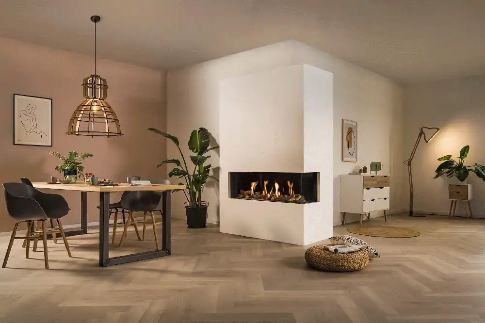 Trimline - Trimline 120 Corner - Camino Angolare Destro Orizzontale a Gas Metano con Vetro da 118,3x38 cm - 1147 Nu Kopen