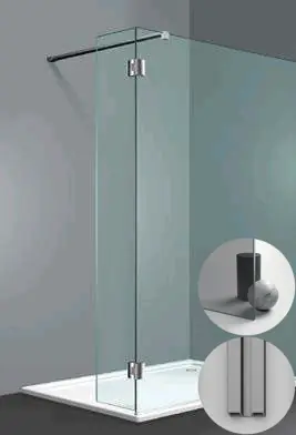 Box Doccia serie Sk_in modello SY Destra, su misura al cm da 150 a 500 mm, in Cristallo temperato finitura Grigio, montanti finitura Acciaio Spazzolato, compreso TPA Betaalbaar
