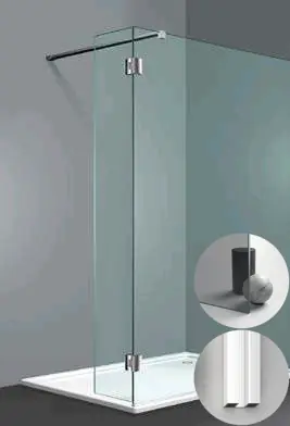 Box Doccia serie Sk_in modello SY Destra, su misura al cm da 150 a 500 mm, in Cristallo temperato finitura Grigio, montanti finitura Bianco, compreso TPA Nu Kopen