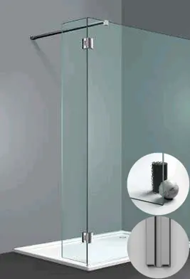 Beste Prijs Box Doccia serie Sk_in modello SY Destra, su misura al cm da 150 a 500 mm, in Cristallo temperato finitura Kathedral, montanti finitura Acciaio Spazzolato, compreso TPA
