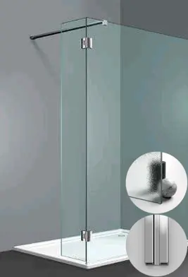 Direct Beschikbaar Box Doccia serie Sk_in modello SY Destra, su misura al cm da 150 a 500 mm, in Cristallo temperato finitura Stampato Chiaro, montanti finitura Argento Lucido, compreso TPA