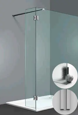 Meest Verkocht Box Doccia serie Sk_in modello SY Destra, su misura al cm da 150 a 500 mm, in Cristallo temperato finitura Stampato Chiaro, montanti finitura Argento Satinato, compreso TPA