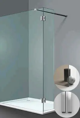 Box Doccia serie Sk_in modello SY Sinistra, su misura al cm da 150 a 500 mm, in Cristallo temperato finitura Bronzo, montanti finitura Argento Lucido, compreso TPA Rechtstreeks Van De Fabrikant