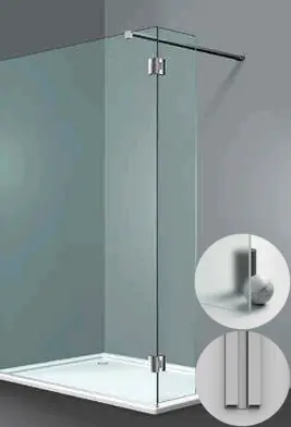 Box Doccia serie Sk_in modello SY Sinistra, su misura al cm da 150 a 500 mm, in Cristallo temperato finitura Extra-Chiaro Satinato, montanti finitura Argento Satinato, compreso TPA Rechtstreeks Van De Fabrikant