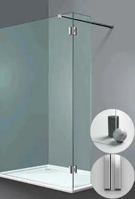 Box Doccia serie Sk_in modello SY Sinistra, su misura al cm da 150 a 500 mm, in Cristallo temperato finitura Extra-Chiaro, montanti finitura Argento Lucido, compreso TPA Exclusieve Aanbieding