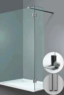 Tijdelijk Beschikbaar Box Doccia serie Sk_in modello SY Sinistra, su misura al cm da 150 a 500 mm, in Cristallo temperato finitura Kathedral, montanti finitura Acciaio Spazzolato, compreso TPA