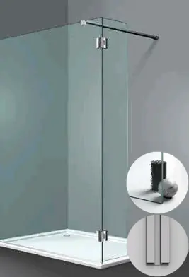 Box Doccia serie Sk_in modello SY Sinistra, su misura al cm da 150 a 500 mm, in Cristallo temperato finitura Kathedral, montanti finitura Argento Satinato, compreso TPA Speciale Aanbieding