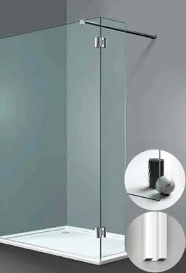 Box Doccia serie Sk_in modello SY Sinistra, su misura al cm da 150 a 500 mm, in Cristallo temperato finitura Kathedral, montanti finitura Bianco, compreso TPA Betrouwbaar