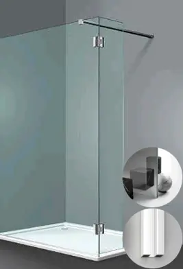 Nu Kopen Box Doccia serie Sk_in modello SY Sinistra, su misura al cm da 150 a 500 mm, in Cristallo temperato finitura Riflettente, montanti finitura Bianco, compreso TPA