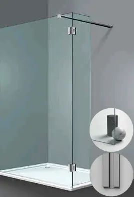 Box Doccia serie Sk_in modello SY Sinistra, su misura al cm da 150 a 500 mm, in Cristallo temperato finitura Trasparente, montanti finitura Acciaio Spazzolato, compreso TPA Exclusieve Aanbieding