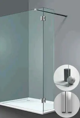 Laatste Kans Box Doccia serie Sk_in modello SY Sinistra, su misura al cm da 150 a 500 mm, in Cristallo temperato finitura Trasparente, montanti finitura Argento Lucido, compreso TPA