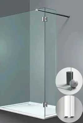 Box Doccia serie Sk_in modello SY Sinistra, su misura al cm da 150 a 500 mm, in Cristallo temperato finitura Trasparente, montanti finitura Bianco, compreso TPA Beste Prijs