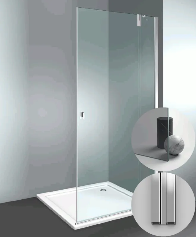 Finale Uitverkoop Box Doccia serie SuperSintesi modello XA Destra, su misura al cm da 680 a 770 mm, in Cristallo temperato finitura Grigio, montanti finitura Argento Lucido, compreso TPA