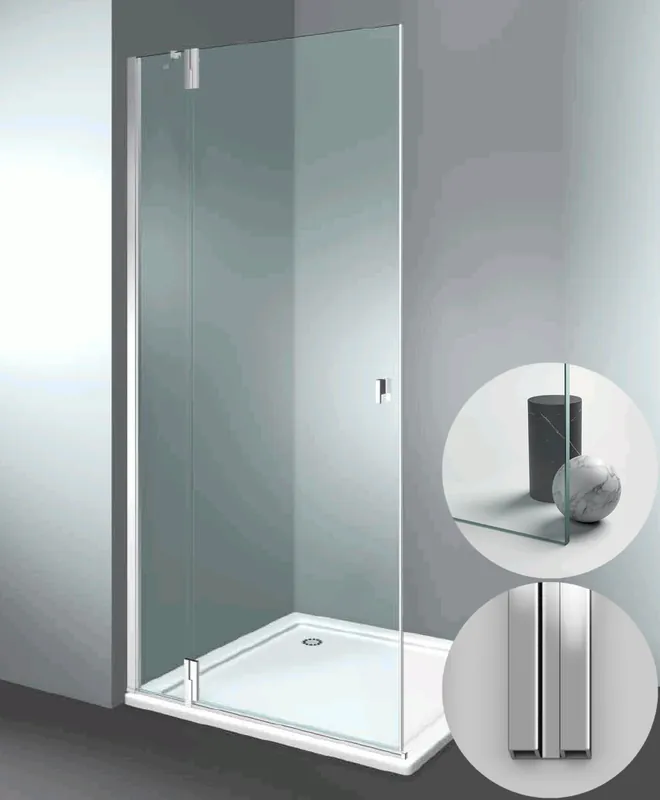Box Doccia serie SuperSintesi modello XA Sinistra, misura Standard 780 mm, in Cristallo temperato finitura Trasparente, montanti finitura Argento Lucido, compreso TPA Meest Verkocht
