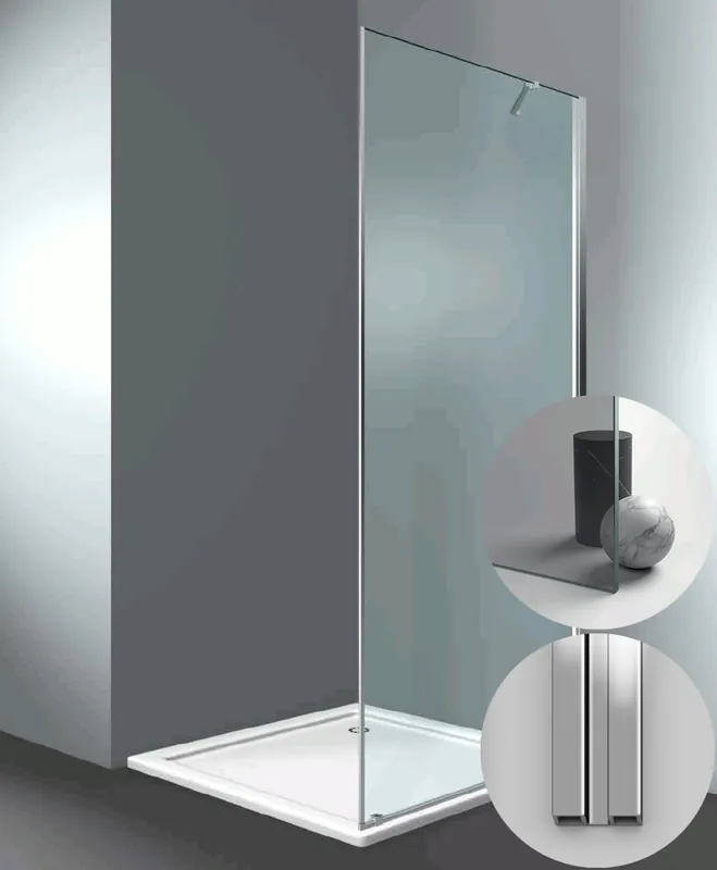 Laatste Kans Box Doccia serie SuperSintesi modello XF Destra, su misura al cm da 780 a 870 mm, in Cristallo temperato finitura Grigio, montanti finitura Argento Lucido, compreso TPA