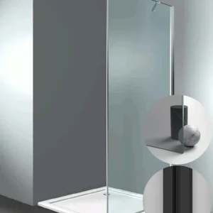 Aanbieding Box Doccia serie SuperSintesi modello XF Destra, su misura al cm da 980 a 1070 mm, in Cristallo temperato finitura Grigio, montanti finitura Nero Opaco, compreso TPA