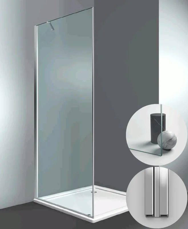 Must-Have Box Doccia serie SuperSintesi modello XF Sinistra, su misura al cm da 880 a 970 mm, in Cristallo temperato finitura Trasparente, montanti finitura Argento Lucido, compreso TPA