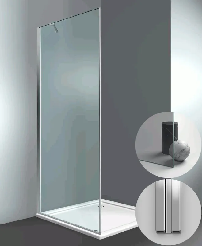 Box Doccia serie SuperSintesi modello XF Sinistra, su misura al cm da 980 a 1070 mm, in Cristallo temperato finitura Grigio, montanti finitura Argento Lucido, compreso TPA Lage Kosten