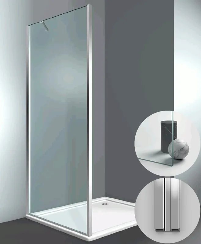Tijdelijk Beschikbaar Box Doccia serie SuperSintesi modello XG Sinistra, su misura al cm da 780 a 870 mm, in Cristallo temperato finitura Trasparente, montanti finitura Argento Lucido, compreso TPA