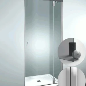 Actieprijs Box Doccia serie SuperSintesi modello XN Destra, su misura al cm da 680 a 770 mm, in Cristallo temperato finitura Grigio, montanti finitura Argento Lucido, compreso TPA