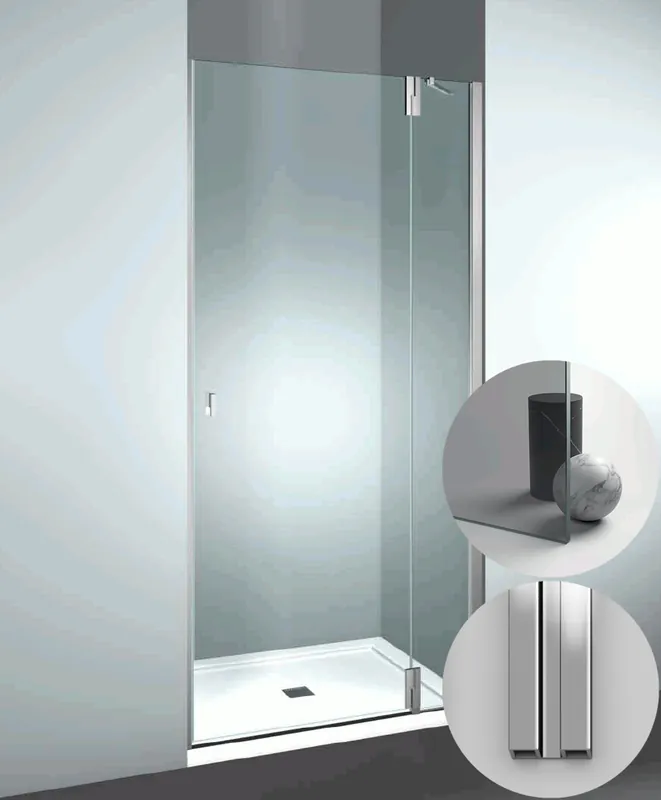 Actieprijs Box Doccia serie SuperSintesi modello XN Destra, su misura al cm da 680 a 770 mm, in Cristallo temperato finitura Grigio, montanti finitura Argento Lucido, compreso TPA