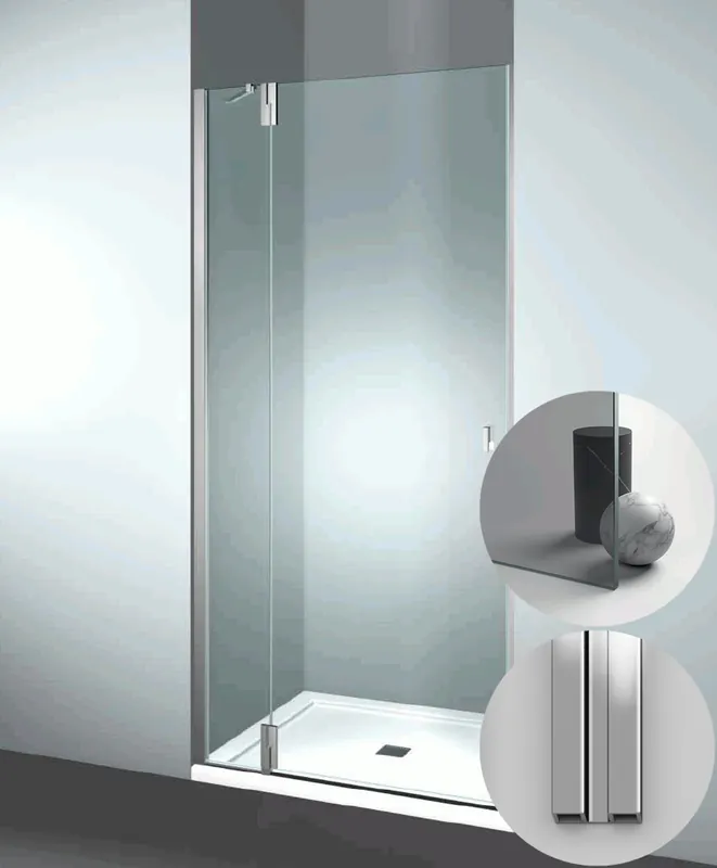 Box Doccia serie SuperSintesi modello XN Sinistra, su misura al cm da 680 a 770 mm, in Cristallo temperato finitura Grigio, montanti finitura Argento Lucido, compreso TPA Korting