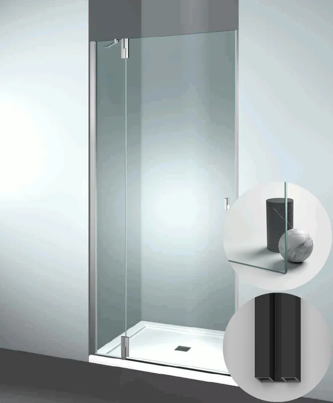 Lage Prijs Box Doccia serie SuperSintesi modello XN Sinistra, su misura al cm da 680 a 770 mm, in Cristallo temperato finitura Trasparente, montanti finitura Nero Opaco, compreso TPA