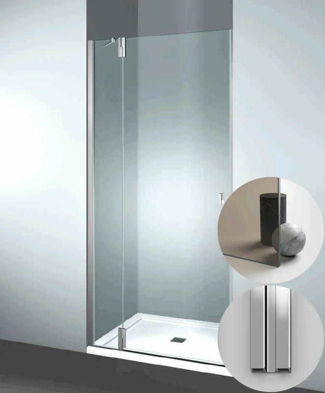 Betrouwbaar Box Doccia serie SuperSintesi modello XN Sinistra, su misura al cm da 780 a 870 mm, in Cristallo temperato finitura Bronzo, montanti finitura Argento Lucido, compreso TPA