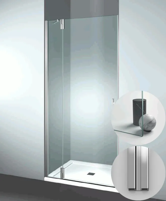 Box Doccia serie SuperSintesi modello XN Sinistra, su misura al cm da 780 a 870 mm, in Cristallo temperato finitura Trasparente, montanti finitura Argento Lucido, compreso TPA Actieprijs