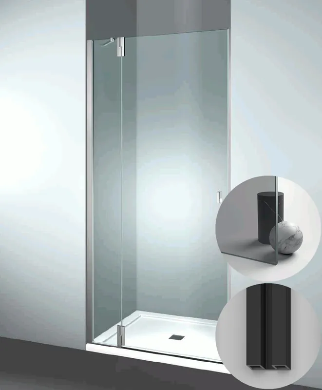 Betaalbaar Box Doccia serie SuperSintesi modello XN Sinistra, su misura al cm da 980 a 1070 mm, in Cristallo temperato finitura Grigio, montanti finitura Nero Opaco, compreso TPA