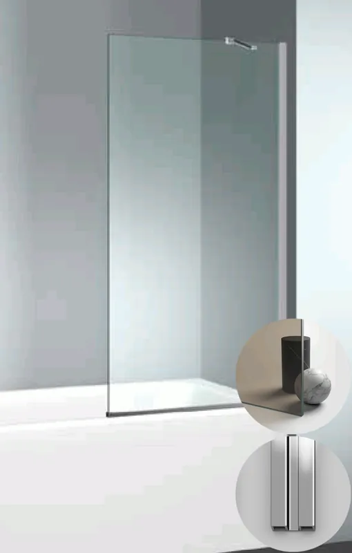Box Doccia serie Vasche modello FB Reversibile, misura Standard 700 mm, in Cristallo temperato finitura Bronzo, montanti finitura Argento Lucido, compreso TPA Koopje