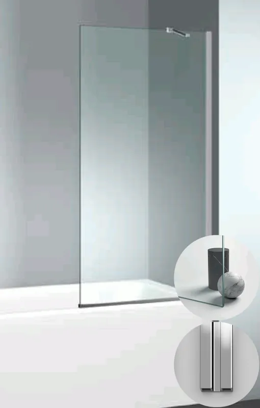 Box Doccia serie Vasche modello FB Reversibile, misura Standard 700 mm, in Cristallo temperato finitura Trasparente, montanti finitura Argento Lucido, compreso TPA Lage Kosten