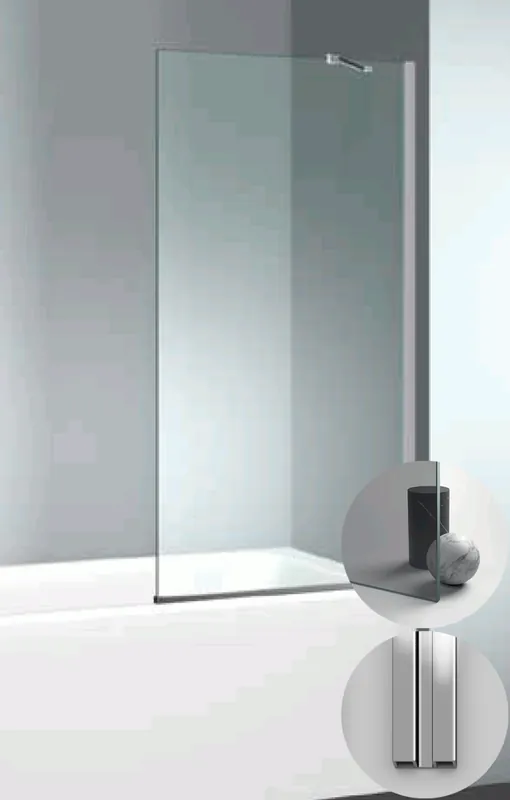 Finale Uitverkoop Box Doccia serie Vasche modello FB Reversibile, misura Standard 900 mm, in Cristallo temperato finitura Grigio, montanti finitura Argento Lucido, compreso TPA