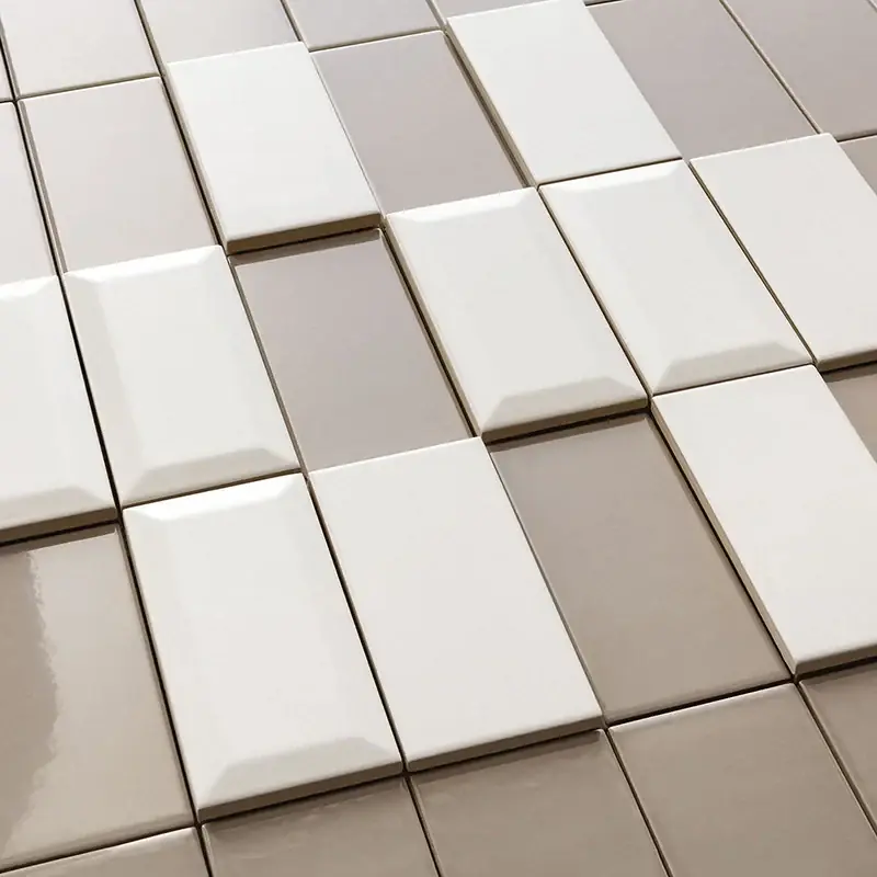 Back To Basic Bianco Matt Bisellato - Rivestimento Effetto Diamantato Opaco 7.5x15 Flitsaanbieding