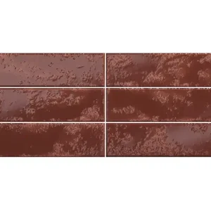 Costa Rei Rubino - Gres Effetto Mattoncino Materico Lucido 6x25 Laatste Kans