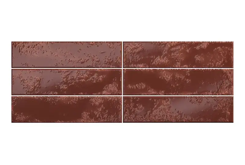 Costa Rei Rubino - Gres Effetto Mattoncino Materico Lucido 6x25 Laatste Kans