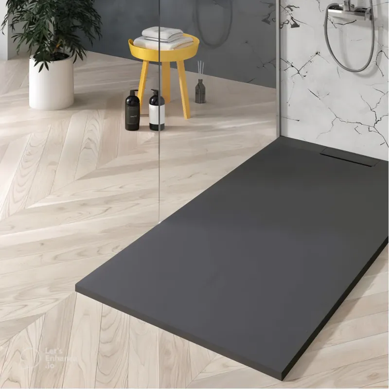 Koop Online Marfil - Piatto Doccia in Resina Effetto Pietra Antracite