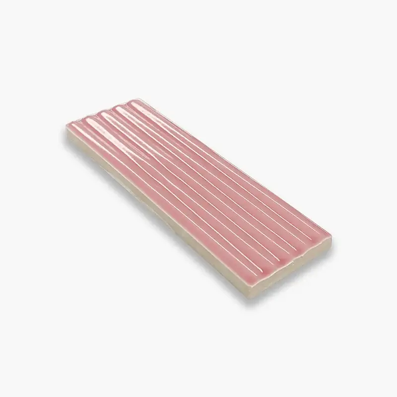 Laatste Versie Stock Piastrelle Mattoncino Rosa a Rilievo- Rivestimento Lucido 5x15 SCONTATO
