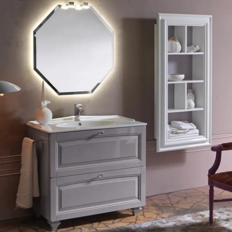 Op = Op Dorian - Composizione Mobile Bagno Classico con Ante a Telaio