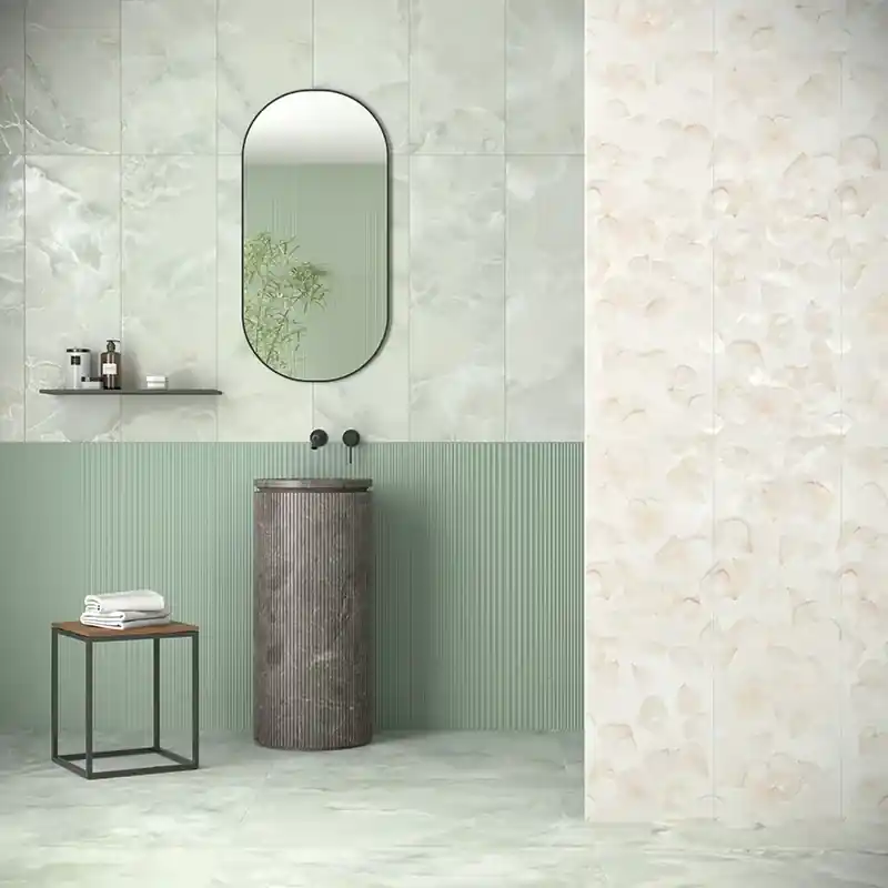 Onici Petali Perla - Rivestimento Decorato Floreale 33x100 Flitsaanbieding