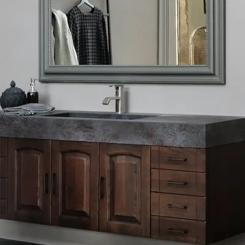 Dorian - Mobile da Bagno Sospeso in Stile Classico con Vasca Integrata in Gres Veilige Betaling