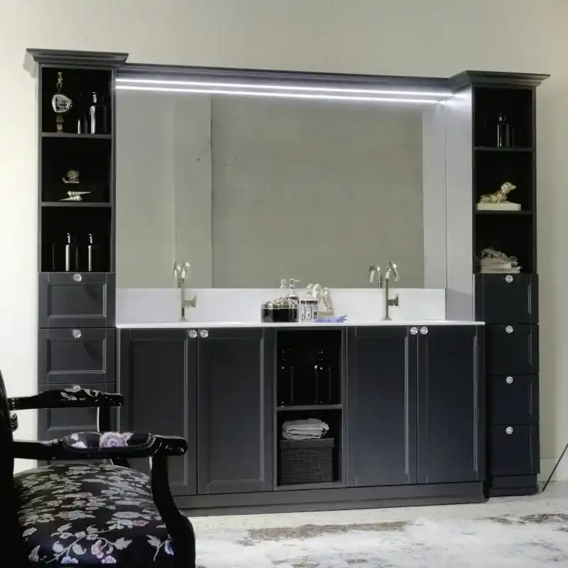 Ricordi - Composizione Mobile Bagno A Terra con Doppio Lavabo Exclusieve Aanbieding