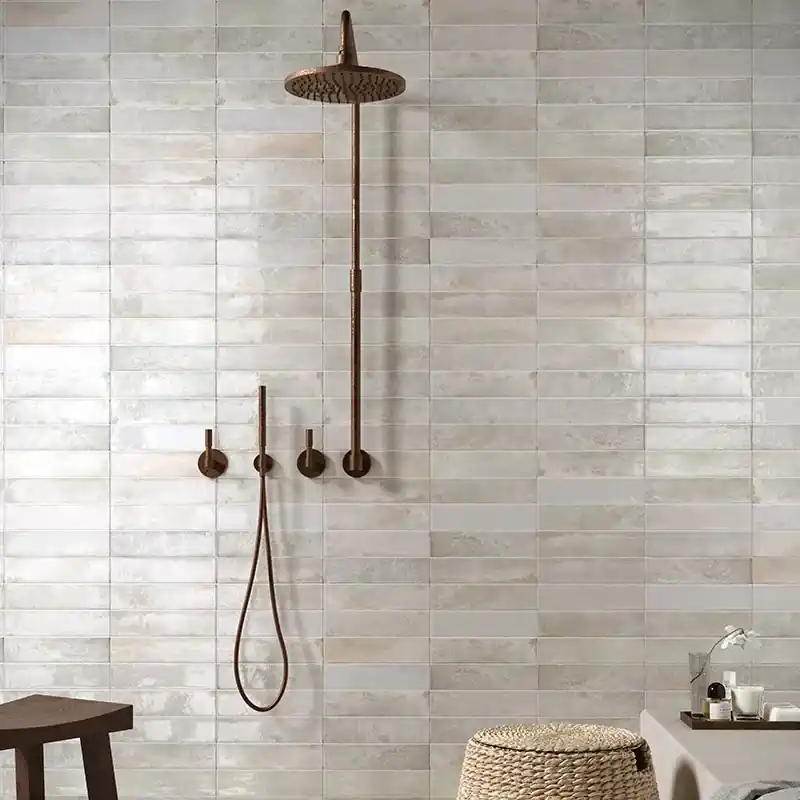 Lime Brick Pearl - Rivestimento Effetto Mattoncino Lucido 25x75 Alleen Vandaag